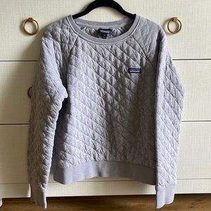Patagonia - Cotton Quilted Crew Neck Sweatshirt Gray - Size Medium